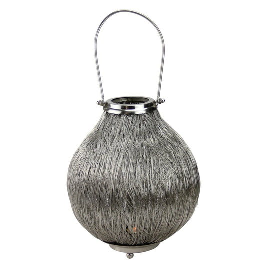 18.5" Urban Life Contemporary Silver Tea Light Candle Holder Lantern EasyOptionXY LLC