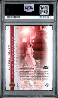 Graded 2003-04 Upper Deck UD LeBron James #18 Phenomenal Beginning Rookie RC Basketball Card PSA 10 Gem Mint