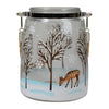 6.25" Trees and Fawns Flameless Glass Candle Lantern EasyOptionXY LLC