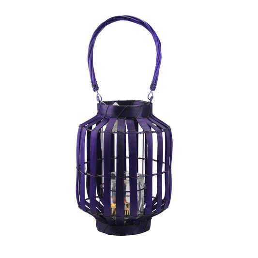 20" Tropicalia Deep Purple Cabana Tiki Bar Votive Candle Holder Lantern EasyOptionXY LLC
