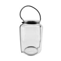 18" Clear Glass Hurricane Candle Holder Lantern with Jet Black Metal Frame EasyOptionXY LLC