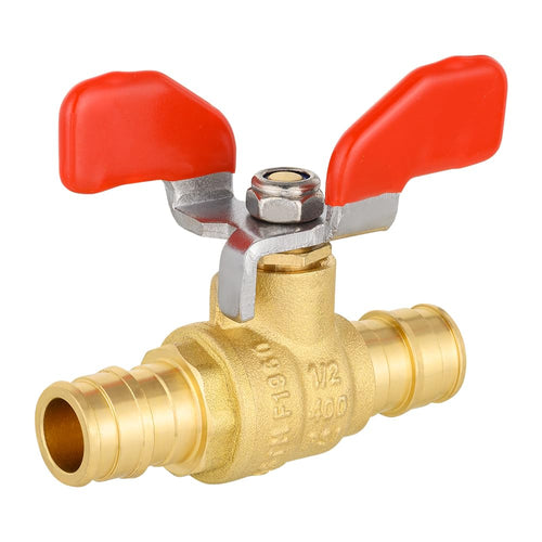 1/2" PEX-A Expansion Butterfly Ball Valve, Red (Lead Free)