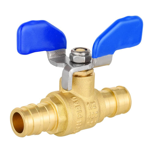1/2" PEX-A Expansion Butterfly Ball Valve, Blue (Lead Free)