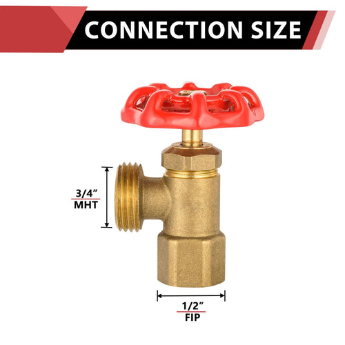 10 Pcs 1/2" FIP x 3/4" MHT Boiler Drain Valve, Multi-Turn Plumbingsell