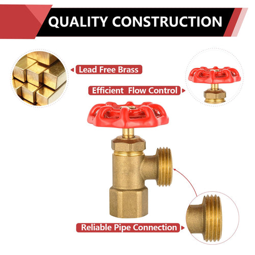 1/2" FIP x 3/4" MHT Boiler Drain Valve, Multi-Turn