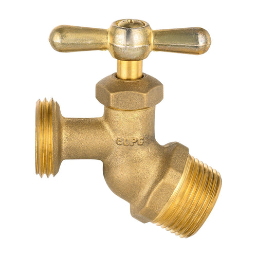 1/2" MIP x 3/4" MHT Brass No-Kink Hose Bibb (Lead Free)