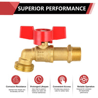 1/2" MIP x 3/4" MHT Brass Hose Bibb (Lead Free)