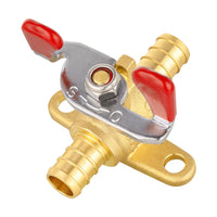 1/2" PEX Crimp Drop Ear Butterfly Ball Valve, Red (Lead Free)