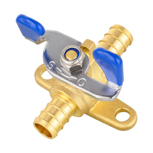 1/2" PEX Crimp Drop Ear Butterfly Ball Valve, Blue (Lead Free)
