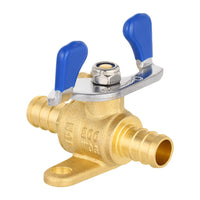 1/2" PEX Crimp Drop Ear Butterfly Ball Valve, Blue (Lead Free)