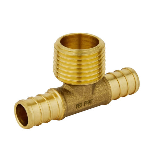 30 Pcs PEX-B Crimp Male Tee 3/4" PEX x 3/4" PEX x 1/2" Male Tee (Lead Free)