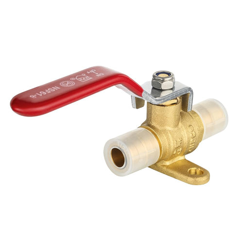 10 Pcs 1/2" PEX Crimp Drop Ear Ball Valve, Red (Lead Free)