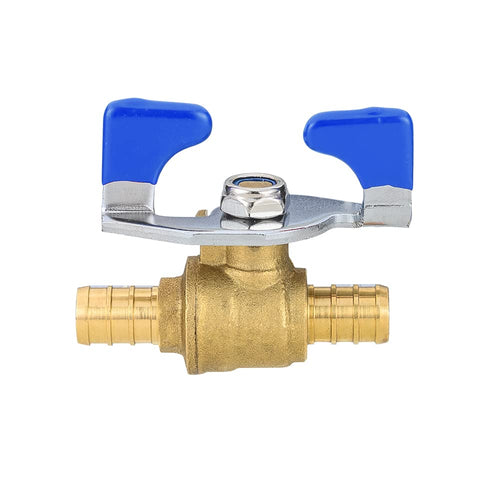 1/2" PEX Crimp Butterfly Ball Valve, Blue (Lead Free) Plumbingsell