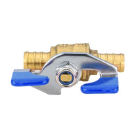 10 Pcs 1/2" PEX Crimp Butterfly Ball Valve, Blue (Lead Free)