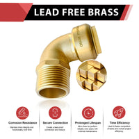 1/2" x 1/2" M Push Fit Male Elbow