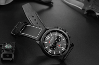Retro  Waterproof Watch With Chronometers Steel Case And Leather Belts Unique Design Excellent Look Perfect Gift For Your Man