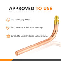 PEX A Expansion 1/2" 8" Copper Stub