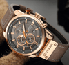 Men's Waterproof Elegant Sport Watch With Chronometers Day View, Leather  Belts And Hardlex Scratch Resistant Glass Perfect Gift For Him