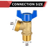 1/2" MIP x 3/4" MHT Boiler Drain Valve,1/4 Turn
