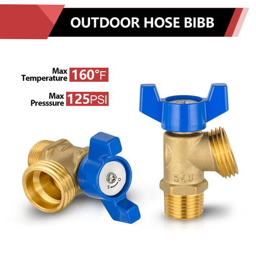 1/2" MIP x 3/4" MHT Boiler Drain Valve,1/4 Turn