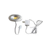 12V LED Puck Light with 3000K Warm White, Plug Driver, Quick Connector, and 8" Cord