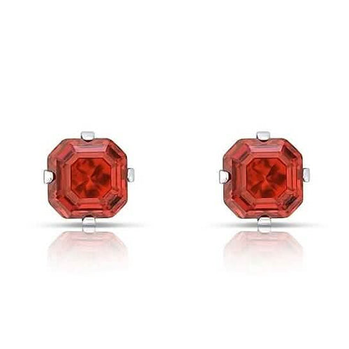 1.3 Carat Cz Asscher-Cut Sterling Silver Stud Earrings