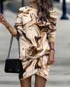 Wild West Chic Long-Sleeved High-Neck Irregular Dress for Cowgirls