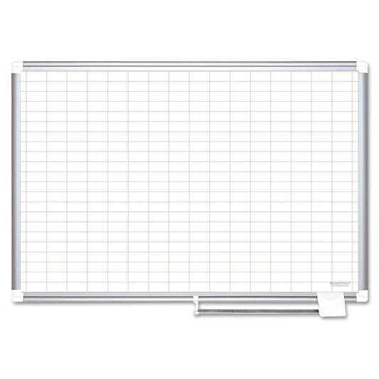 MasterVision® Gridded Magnetic Porcelain Dry Erase Planning Board