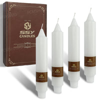 4 PCS | 7inch Handmade White Pillar Candle Unscented Taper Candles for Holiday Wedding Party Dinner Household D¨¦cor Candlesticks EasyOptionXY LLC