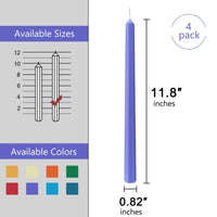 FCMSHAMD 11.8 inch Purple Candles - Unscented Dripless (4 Pack) EasyOptionXY LLC