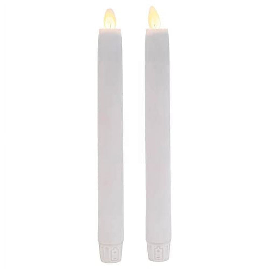 Ganz Remote Ready, Blow-Out Feature White 1 x 8.5 Resin LED Taper Candles, Set of 2 EasyOptionXY LLC