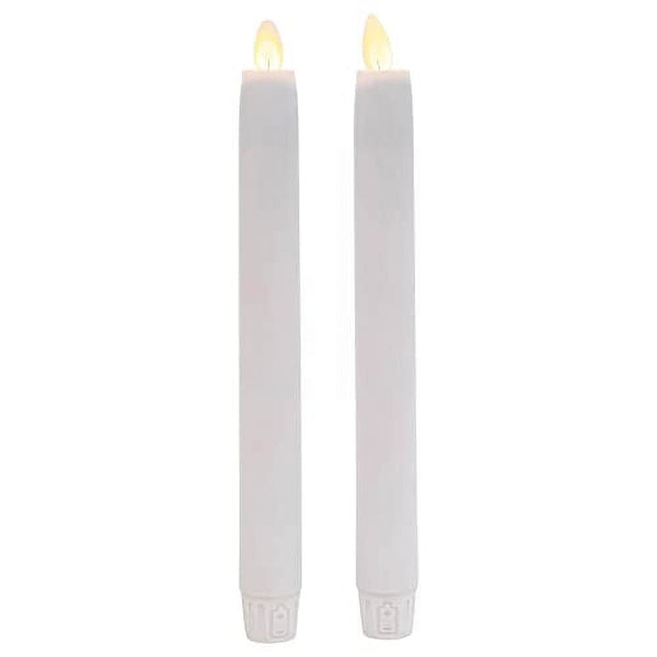Ganz Remote Ready, Blow-Out Feature White 1 x 8.5 Resin LED Taper Candles, Set of 2 EasyOptionXY LLC