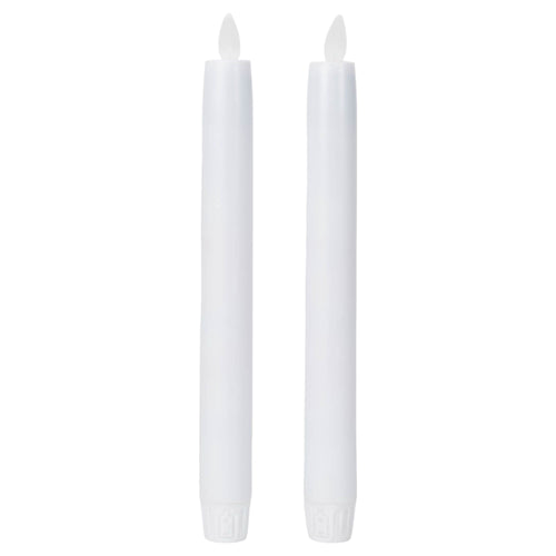 Ganz Remote Ready, Blow-Out Feature White 1 x 8.5 Resin LED Taper Candles, Set of 2 EasyOptionXY LLC