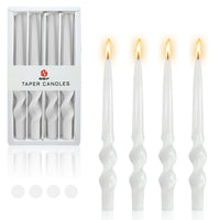 4pcs Tapered Candlesticks Spiral Taper Candle, 10 Inch White Candlestick Twisted Taper Candles for Dinner Table Decor Housewarming Gift Idea EasyOptionXY LLC