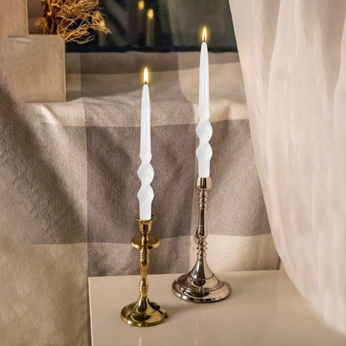 4pcs Tapered Candlesticks Spiral Taper Candle, 10 Inch White Candlestick Twisted Taper Candles for Dinner Table Decor Housewarming Gift Idea EasyOptionXY LLC