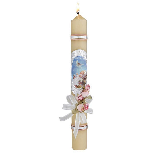 4pc Baptism Candle-Girl with Dove EasyOptionXY LLC