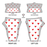 Love Your Workout Womens White Yoga Pants with Red Hearts