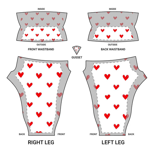 Love Your Workout Womens White Yoga Pants with Red Hearts