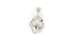 Vintage Southwestern Style Large Cubic Zirconia Stone Sterling Silver Pendant