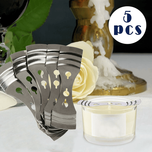 5PCS Candle Wick Centering Devices, Silver Stainless Steel Candle Wick Holder for Candle Making EasyOptionXY LLC