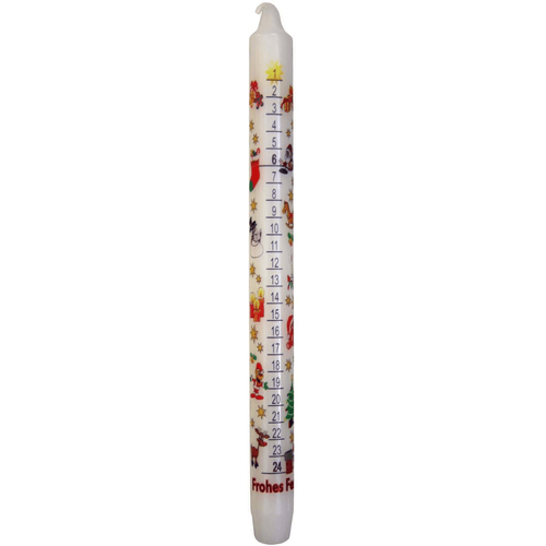 Alexander Taron 12" White and Red Christmas Advent Candle 34777296 EasyOptionXY LLC