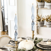 FCMSHAMD 8.8'' White Silver Taper Candles -Unscented(2 Pack) EasyOptionXY LLC