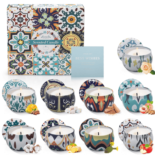 9 Pack Scented Candles Gifts Set for Women, 3" Soy Wax Aromatherapy Candles for Home Decoration, Long Lasting Tin Jar Candles Demon Eye for Holiday Birthday Valentine EasyOptionXY LLC