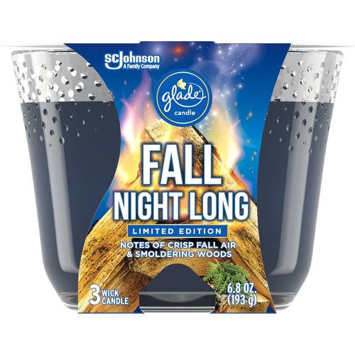 Glade Candle, Fragrance Candle Infused with Essential Oils, Air Freshener Candle, 3-Wick Candle, 6.8oz (Fall Night Long) EasyOptionXY LLC