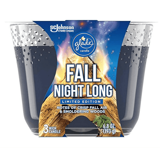 Glade Candle, Fragrance Candle Infused with Essential Oils, Air Freshener Candle, 3-Wick Candle, 6.8oz (Fall Night Long) EasyOptionXY LLC