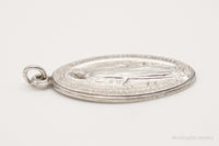 Antique Mary Pray For Us Sterling Silver Pendant
