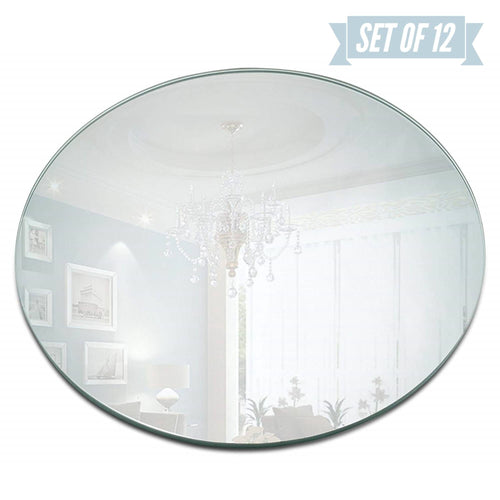 12 Inch Round Mirror Candle Plate with Round Edge set of 12 - Perfect for Table Wedding Centerpieces, Party Decor, Crafts EasyOptionXY LLC