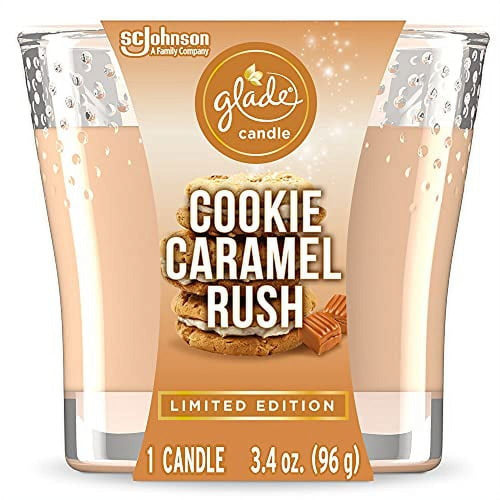Glade Candle Jar, Air Freshener, Cookie Caramel Rush, 3.4 Oz EasyOptionXY LLC