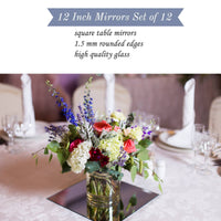 12 Inch Square Mirror Candle Plate with Round Edge set of 12 - Perfect for Table Wedding Centerpieces, Party Decor, Crafts EasyOptionXY LLC