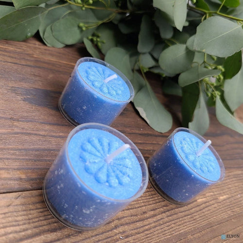 Elyon Tableware? 36 Ocean Breeze Scented Blue Colored Wax Deep Tealight Candles in Plastic Holder EasyOptionXY LLC